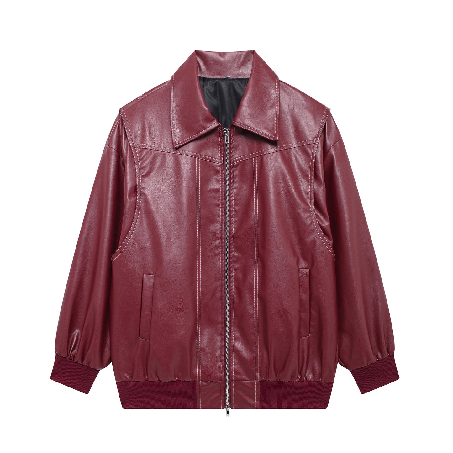 Veste en Cuir Style Motard