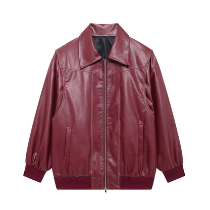 Veste en Cuir Style Motard